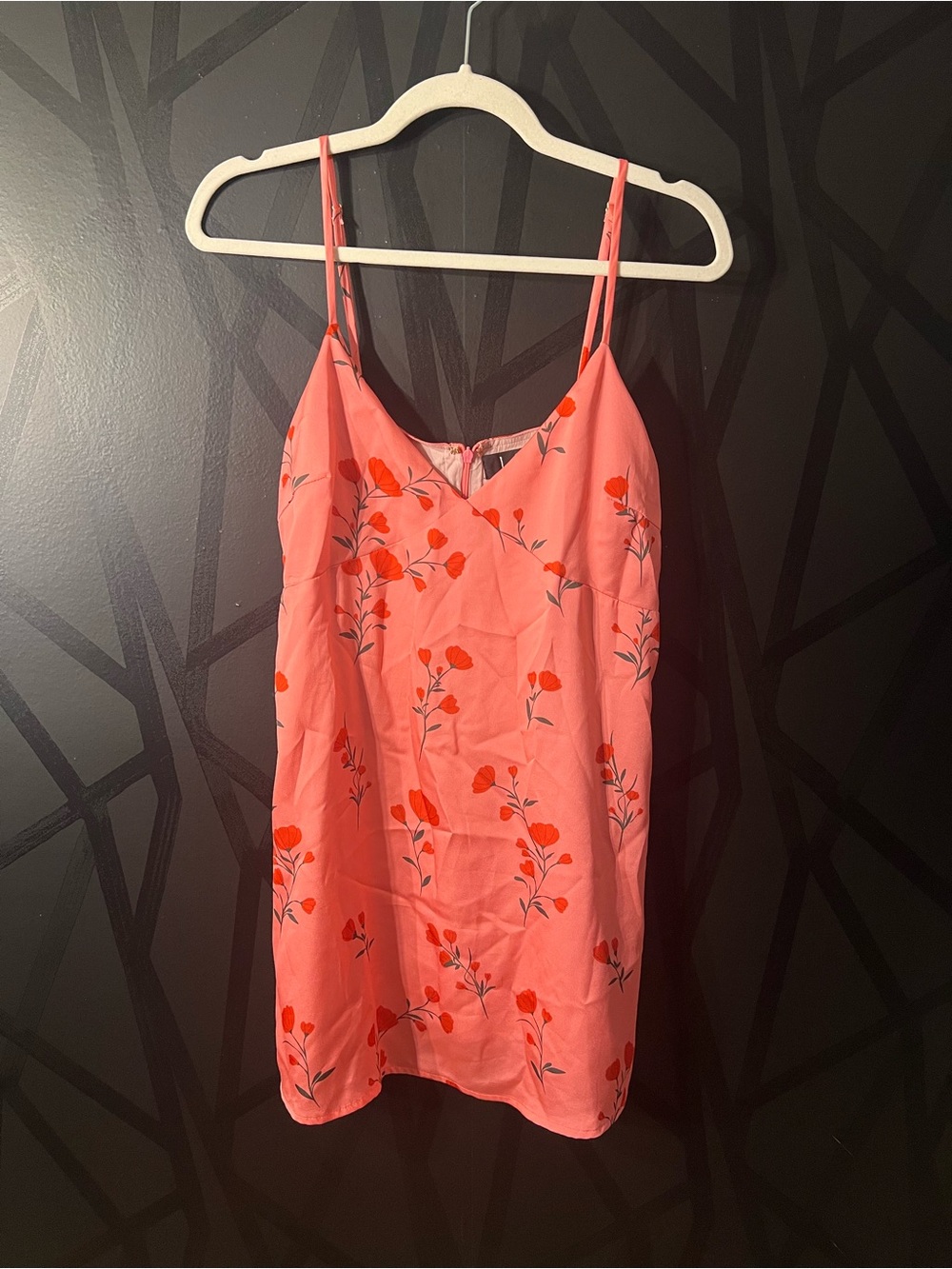 Lulu's Coral Pink Floral Slip dress